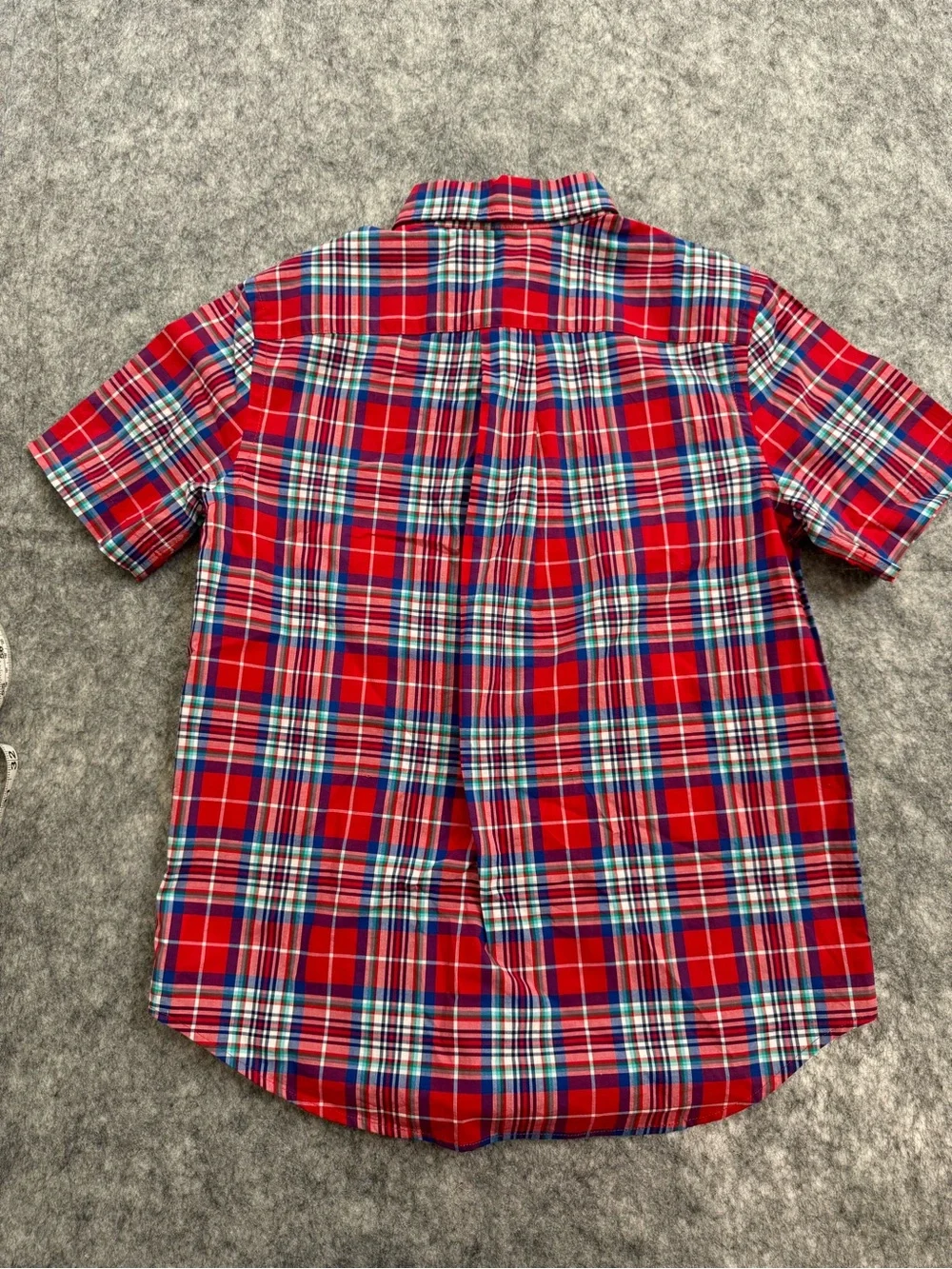 Ralph Lauren Red Plaid Short-Sleeve Button-Down Shirt